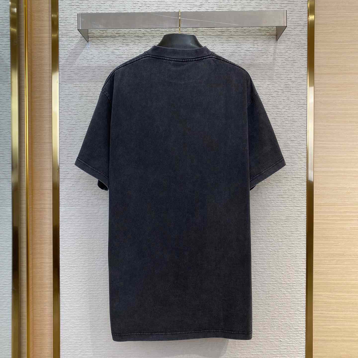 Balenciaga Belleville T-Shirt Oversized In Washed Faded Black - EUR FASHION