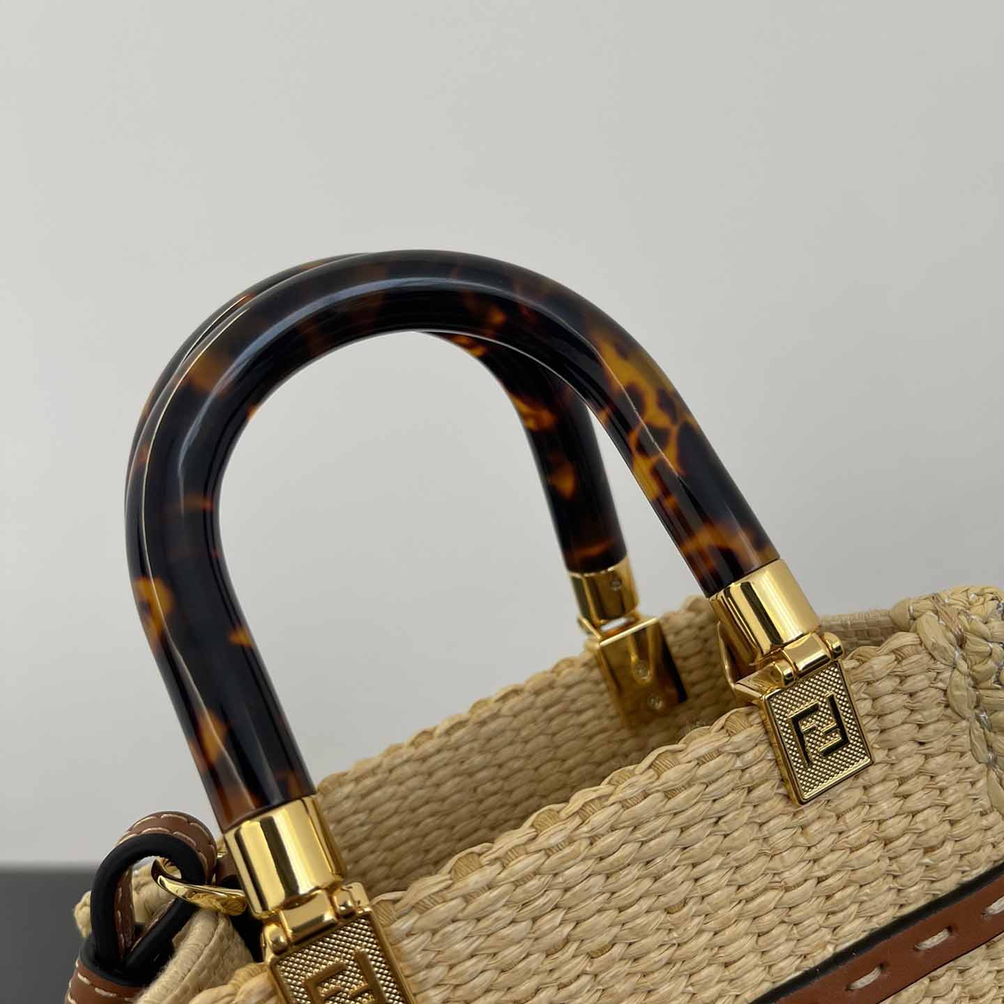 Fendi Mini Sunshine Shopper Beige Cotton Fiber Mini-bag - EUR FASHION