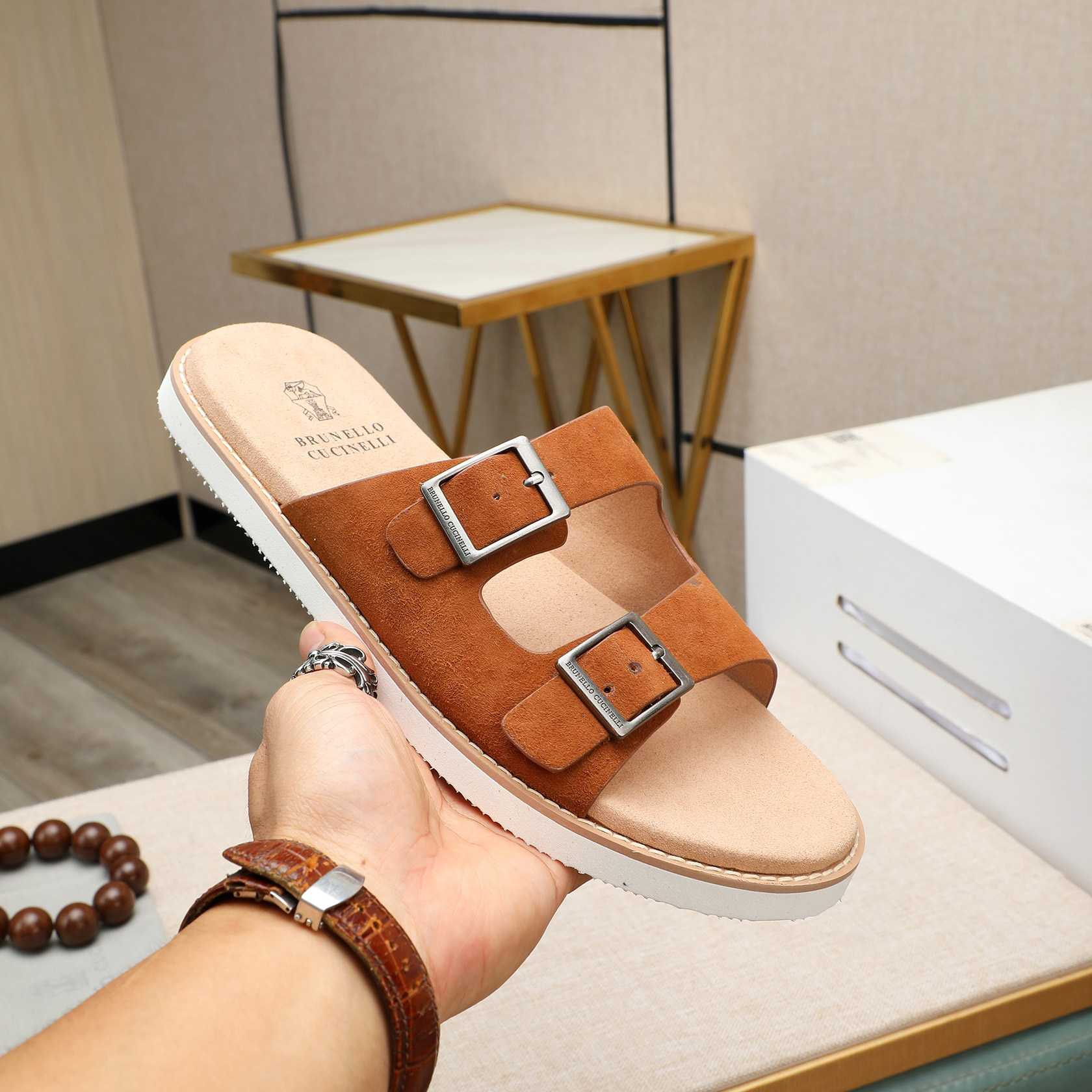 Brunello Cucinelli Buckled Suede Sandals - EUR FASHION