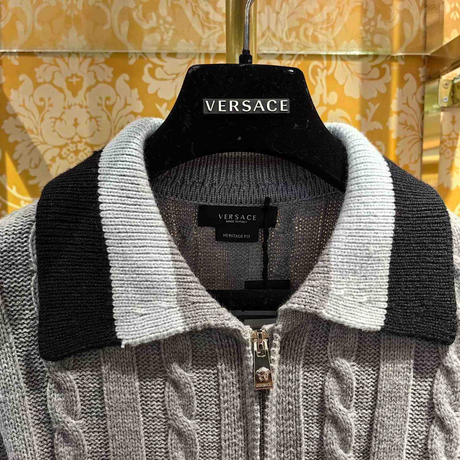 Versace 90s Vintage Logo Knit Zip Jumper - EUR FASHION