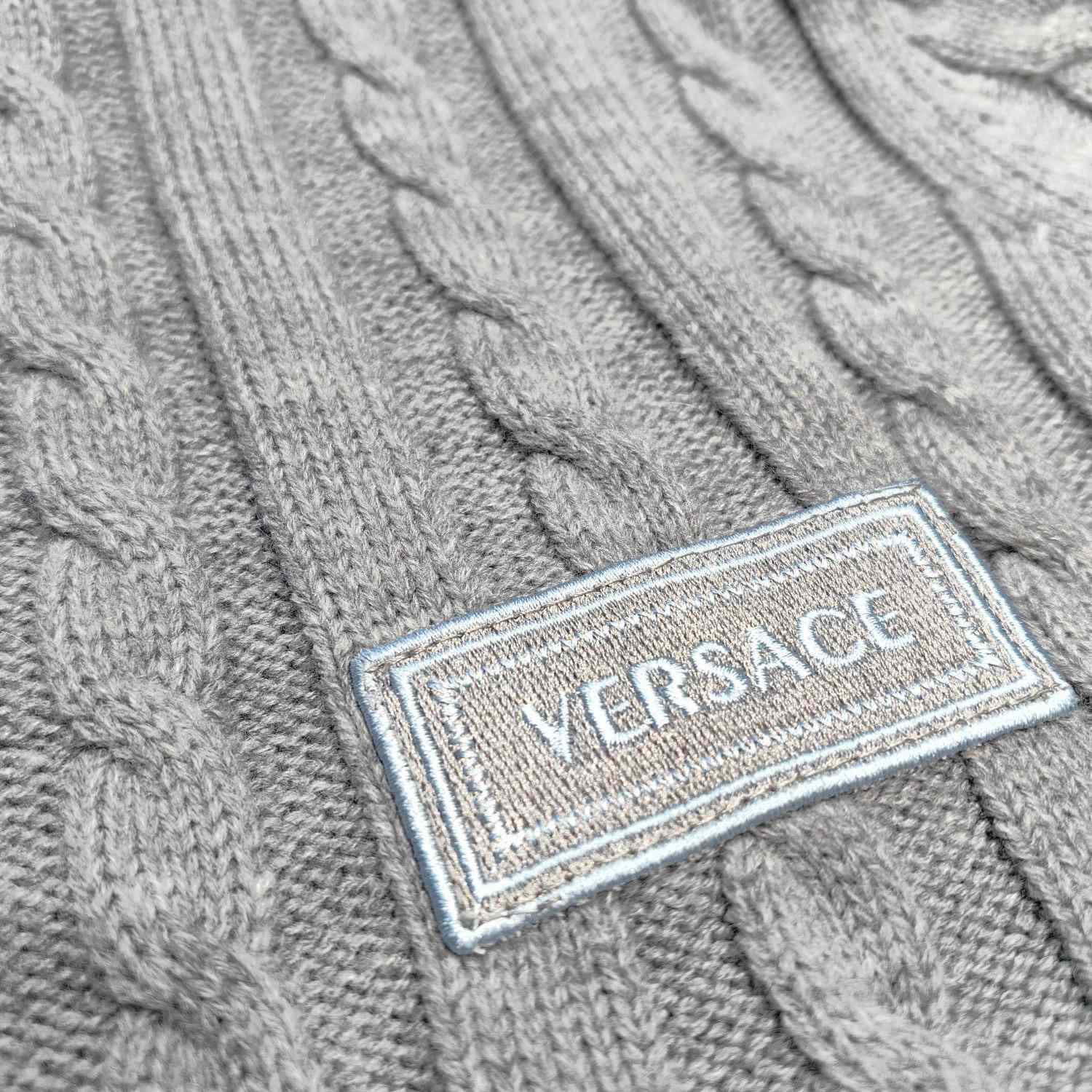 Versace 90s Vintage Logo Knit Zip Jumper - EUR FASHION