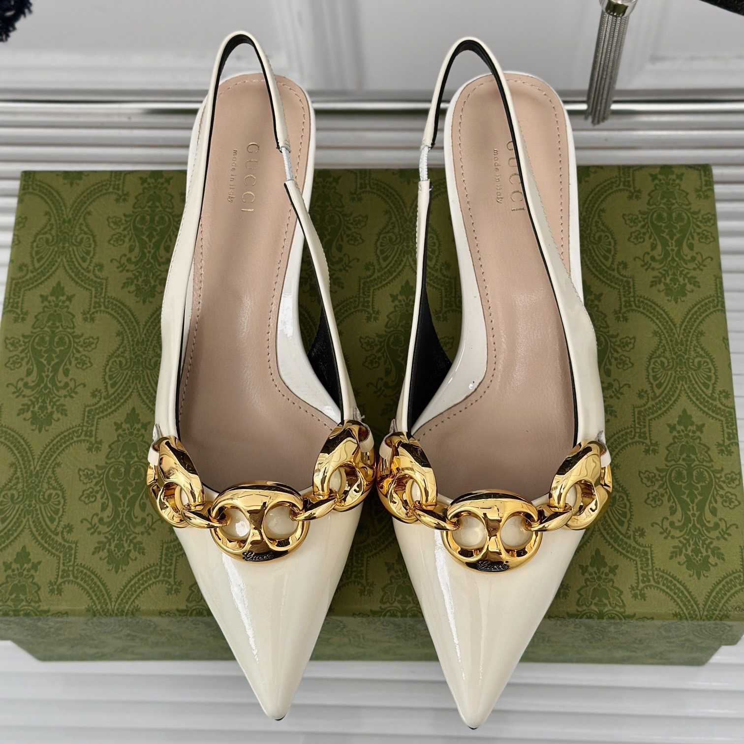 Gucci Women's Slingback With Marina Chain  - EUR FASHION