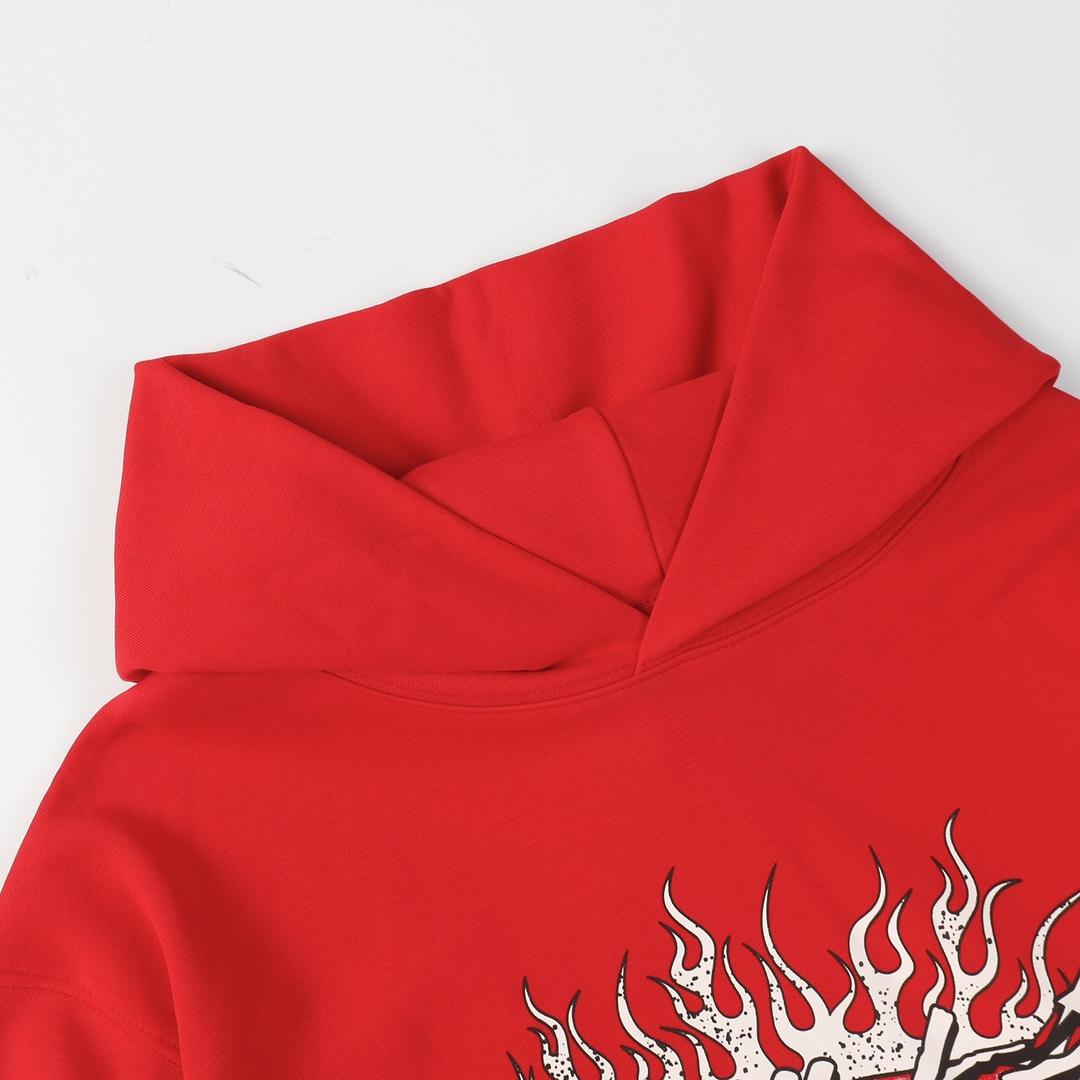 Hellstar Records Red Hoodie - EUR FASHION