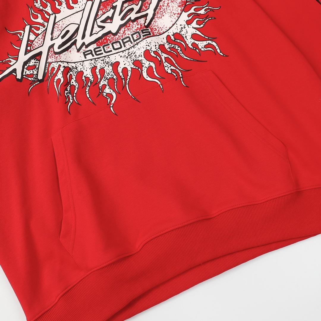 Hellstar Records Red Hoodie - EUR FASHION