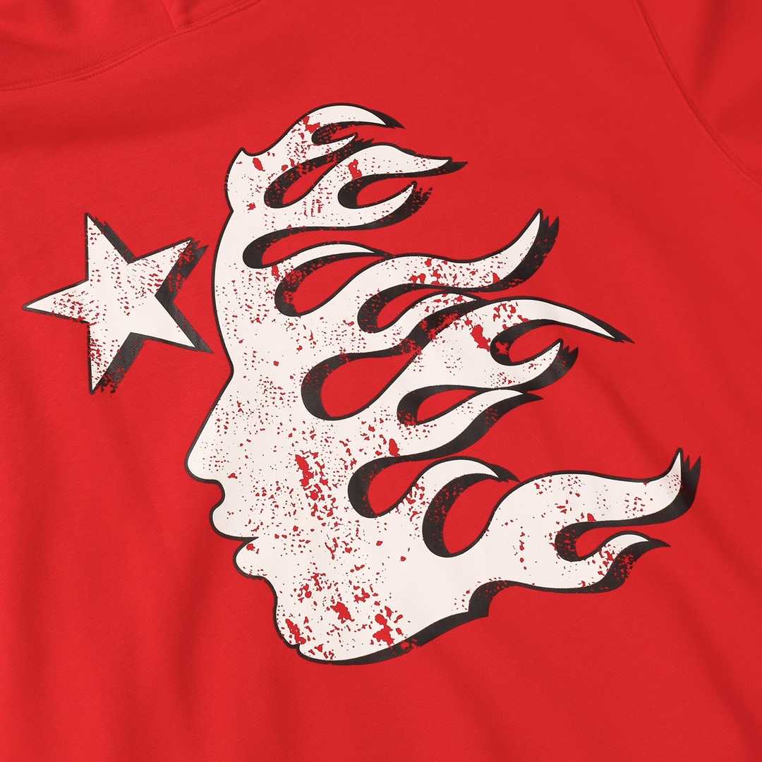 Hellstar Records Red Hoodie - EUR FASHION
