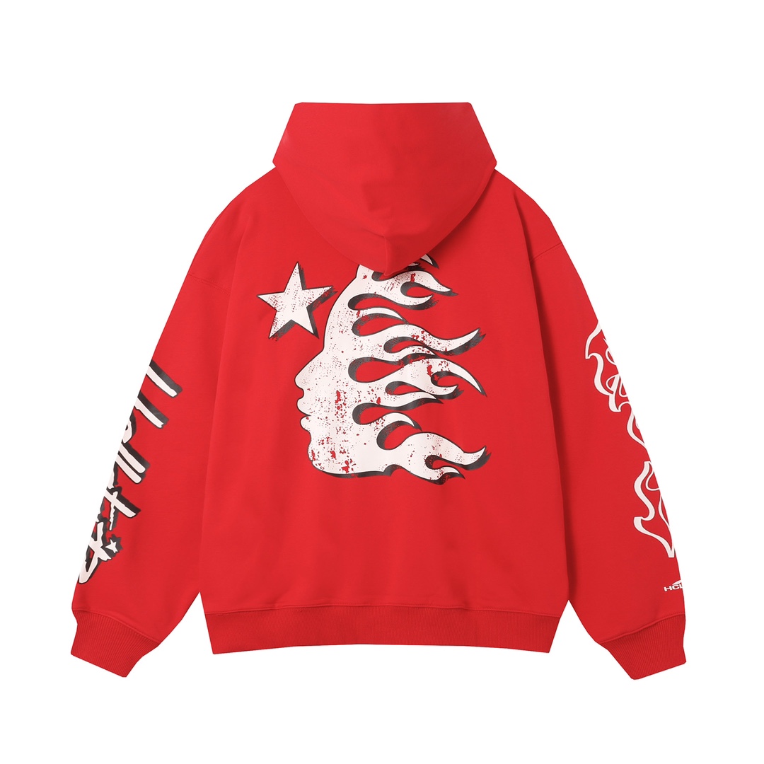 Hellstar Records Red Hoodie - EUR FASHION