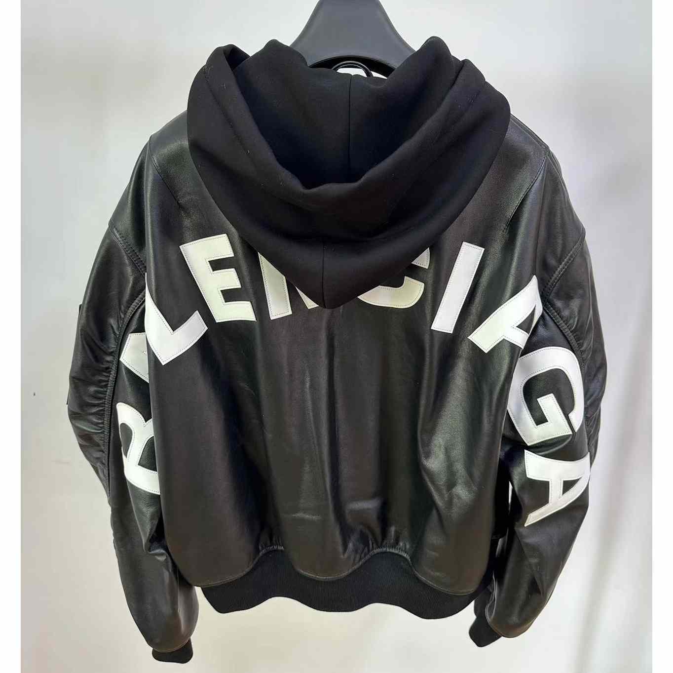 Balenciaga Leather Bomber Jacket - EUR FASHION