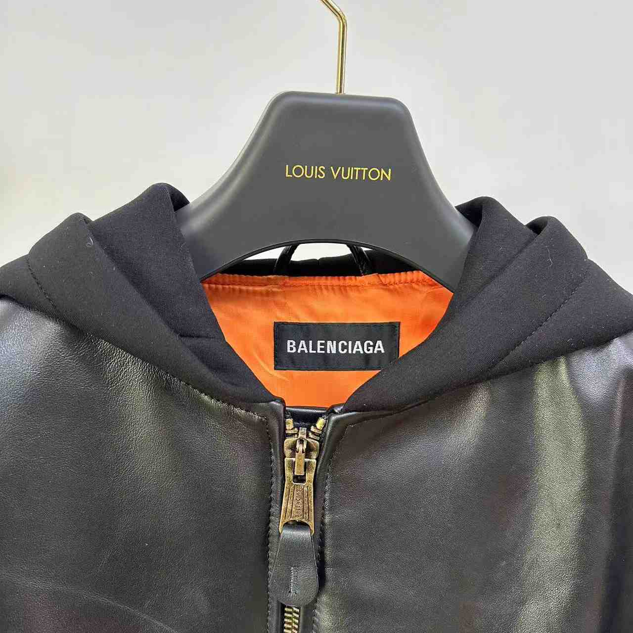 Balenciaga Leather Bomber Jacket - EUR FASHION