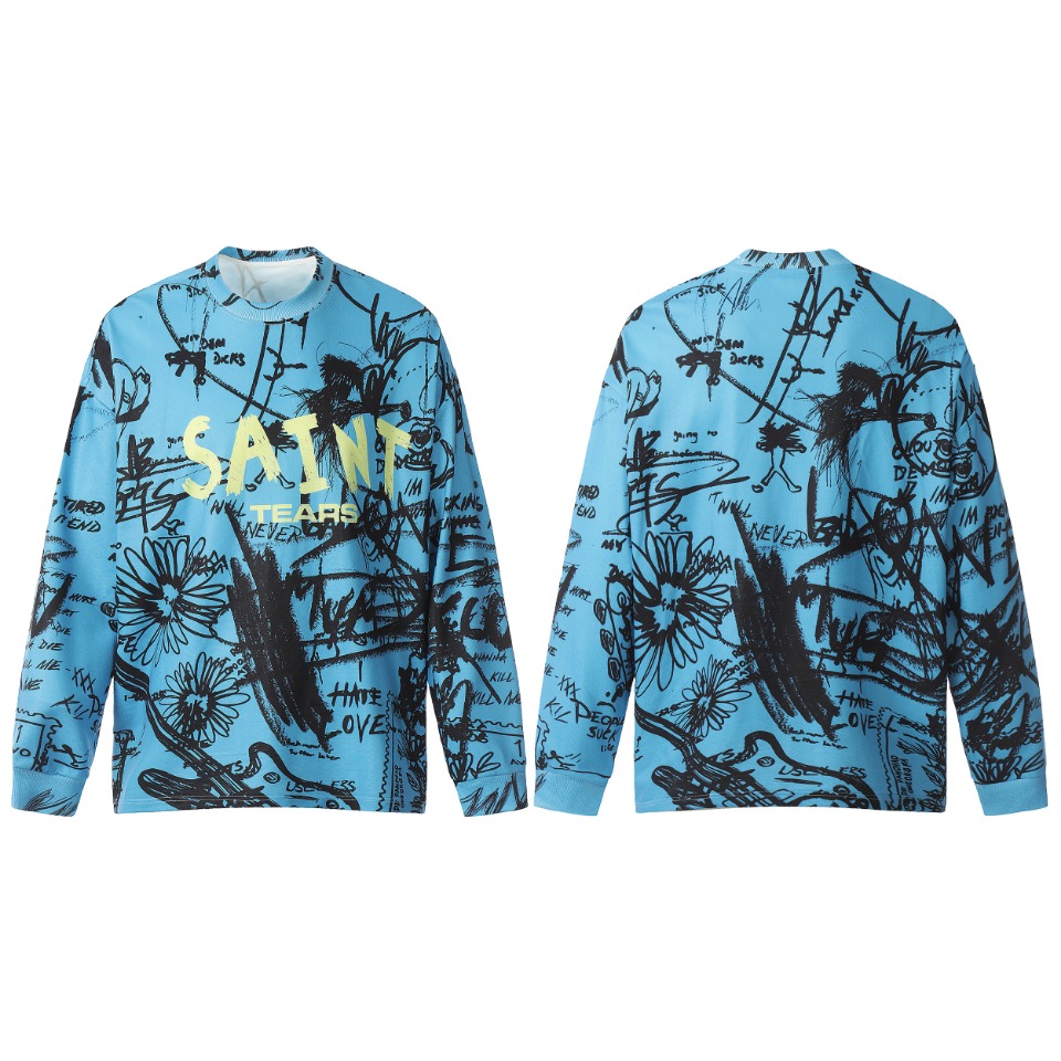 Saint Michael Printed Long Sleeve T-Shirt - EUR FASHION