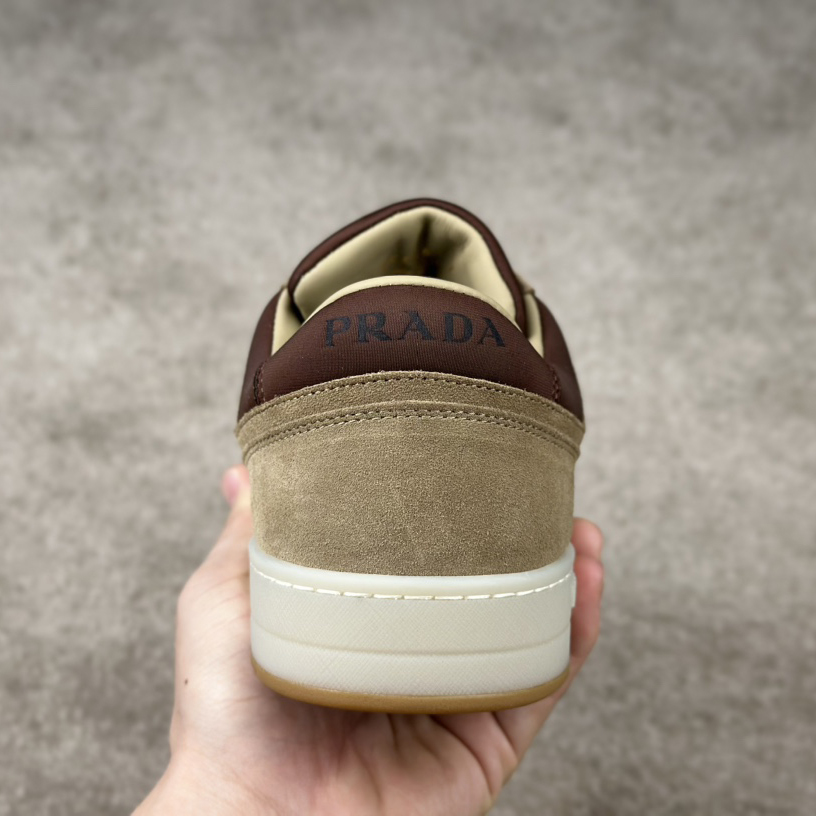 Prada Downtown Suede And Re-Nylon Sneakers - EUR FASHION