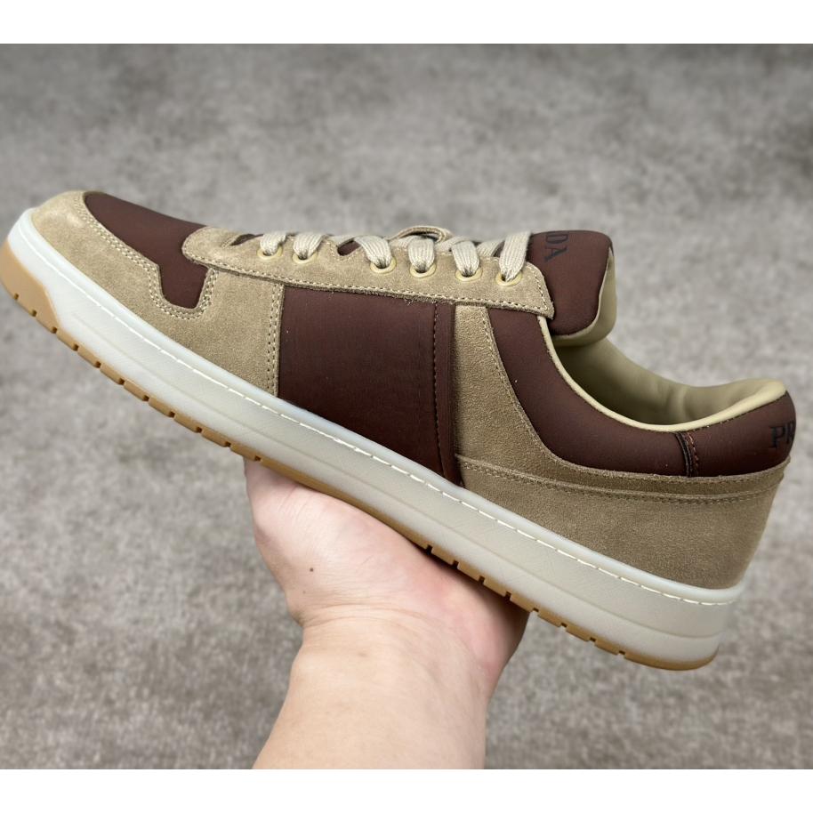 Prada Downtown Suede And Re-Nylon Sneakers - EUR FASHION
