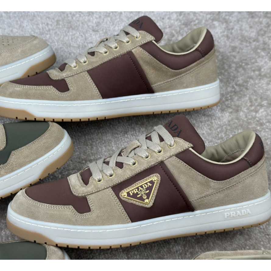 Prada Downtown Suede And Re-Nylon Sneakers - EUR FASHION
