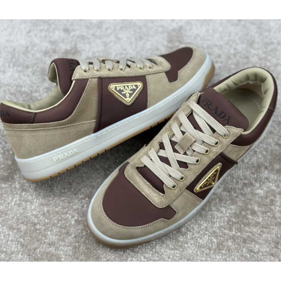 Prada Downtown Suede And Re-Nylon Sneakers - EUR FASHION