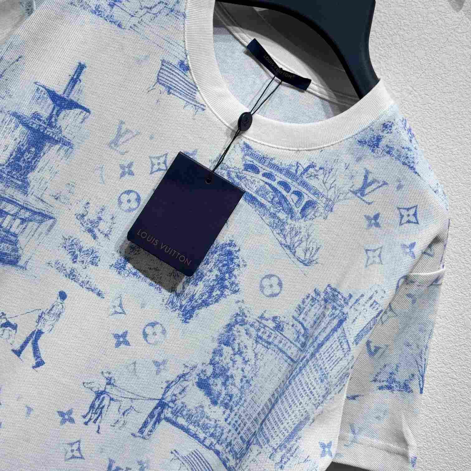 Louis Vuitton Printed Cotton Pique T-Shirt - EUR FASHION