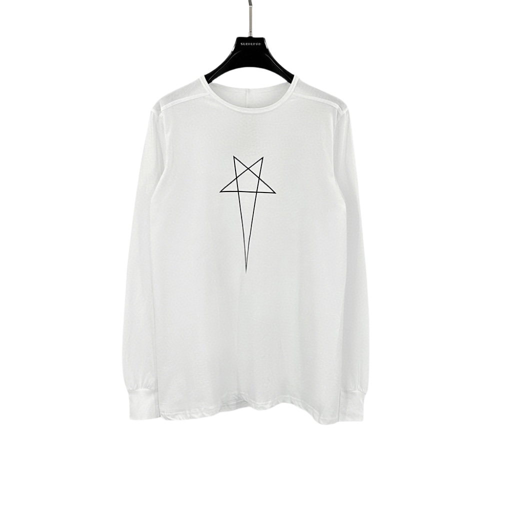 Rick Owens Level Pentagram-print Organic Cotton T-shirt - EUR FASHION