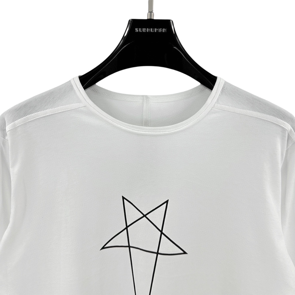 Rick Owens Level Pentagram-print Organic Cotton T-shirt - EUR FASHION
