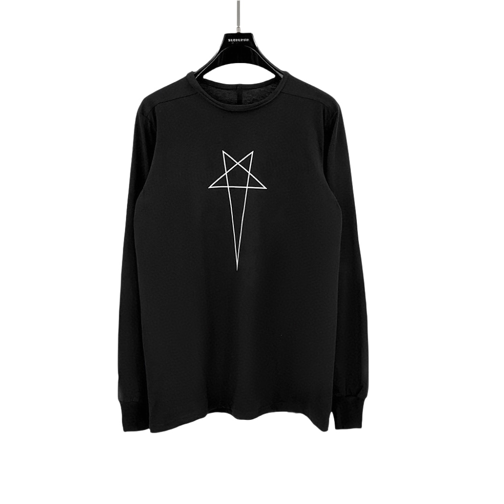 Rick Owens Level Pentagram-print Organic Cotton T-shirt - EUR FASHION