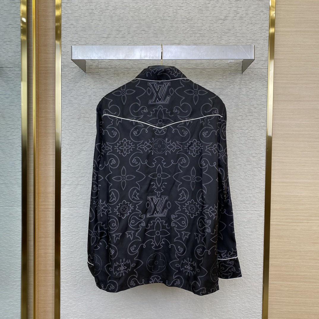 Louis Vuitton Printed Long-Sleeved Silk Pyjama Overshirt   - EUR FASHION