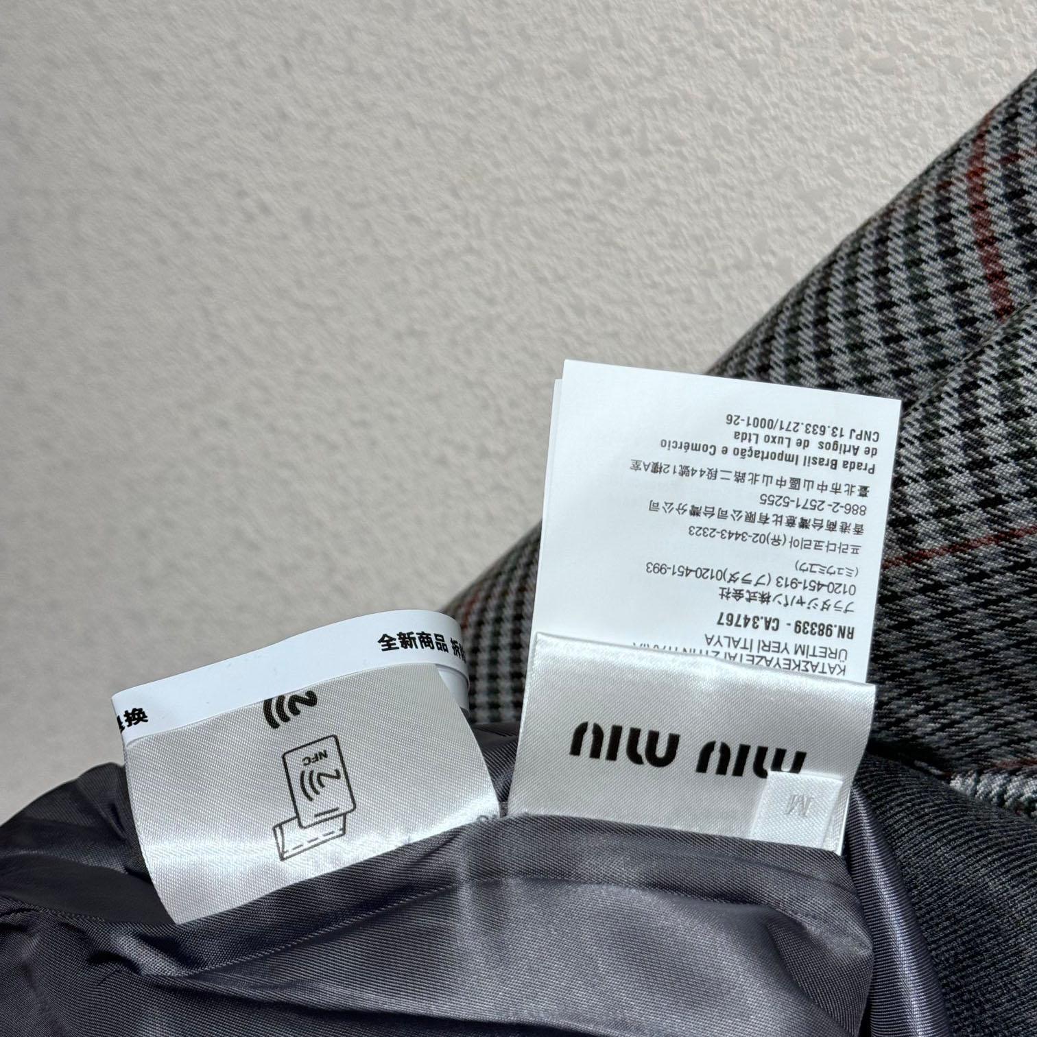 Miu Miu Check Logo Bomber Jacket - EUR FASHION