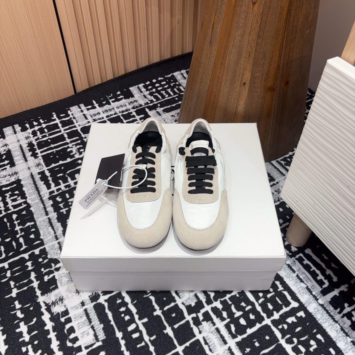 Prada Collapse Re-Nylon And Suede Sneakers - EUR FASHION