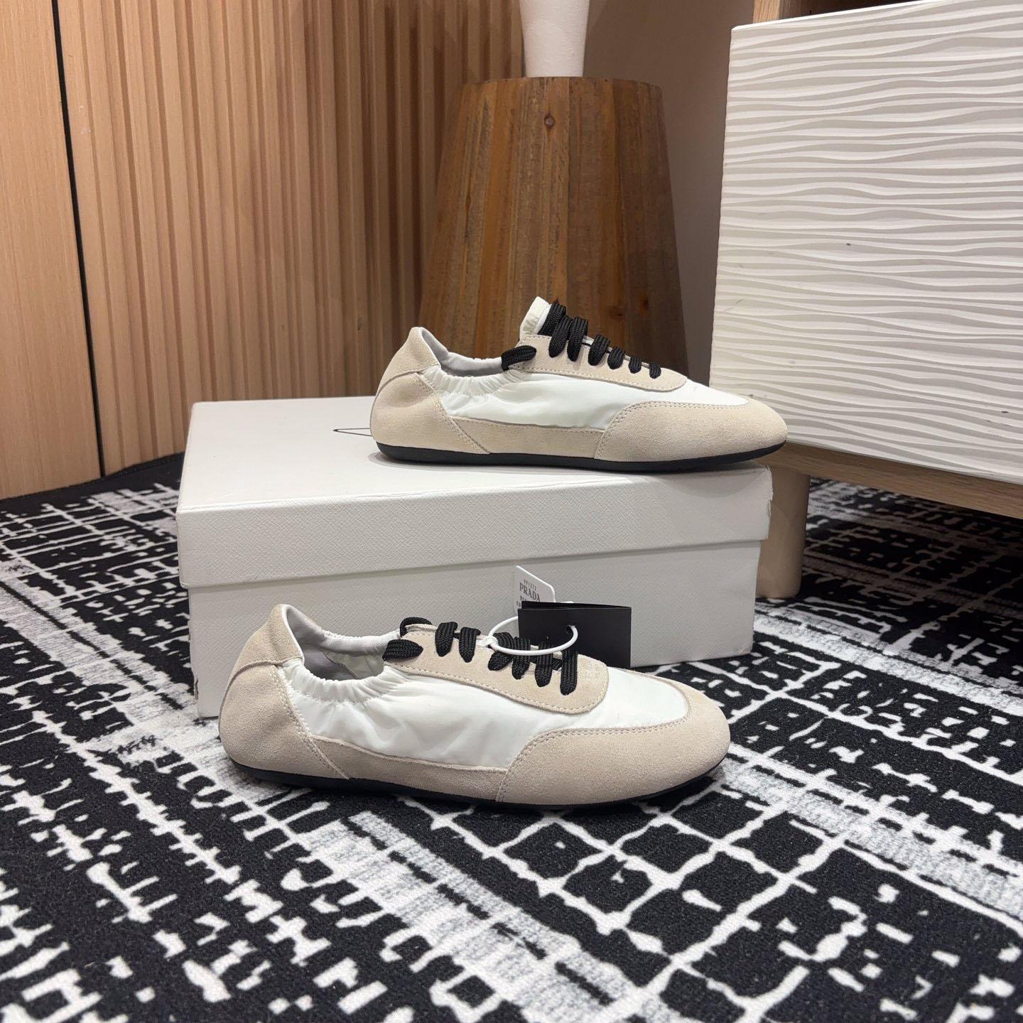 Prada Collapse Re-Nylon And Suede Sneakers - EUR FASHION