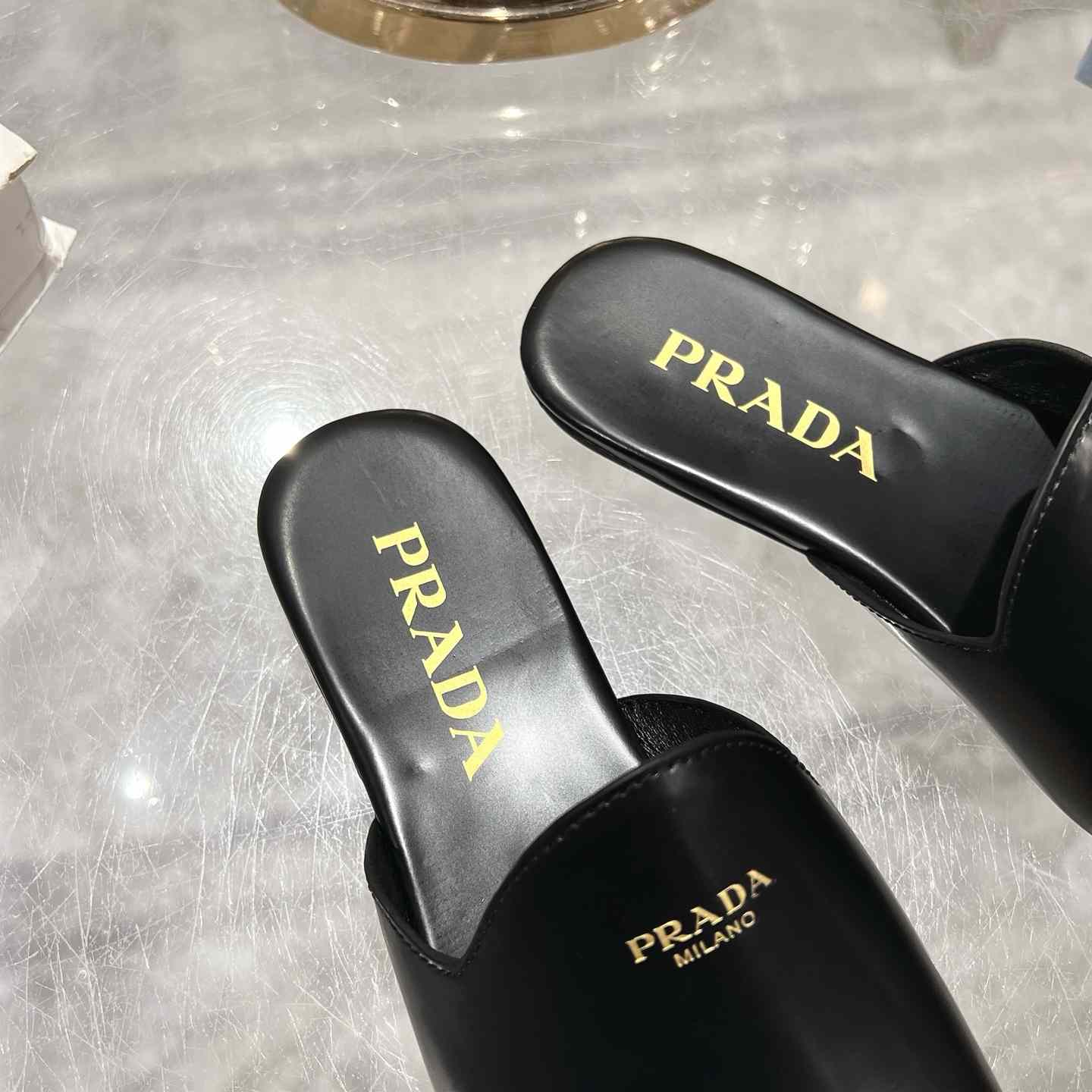 Prada Brushed Leather Slippers - EUR FASHION