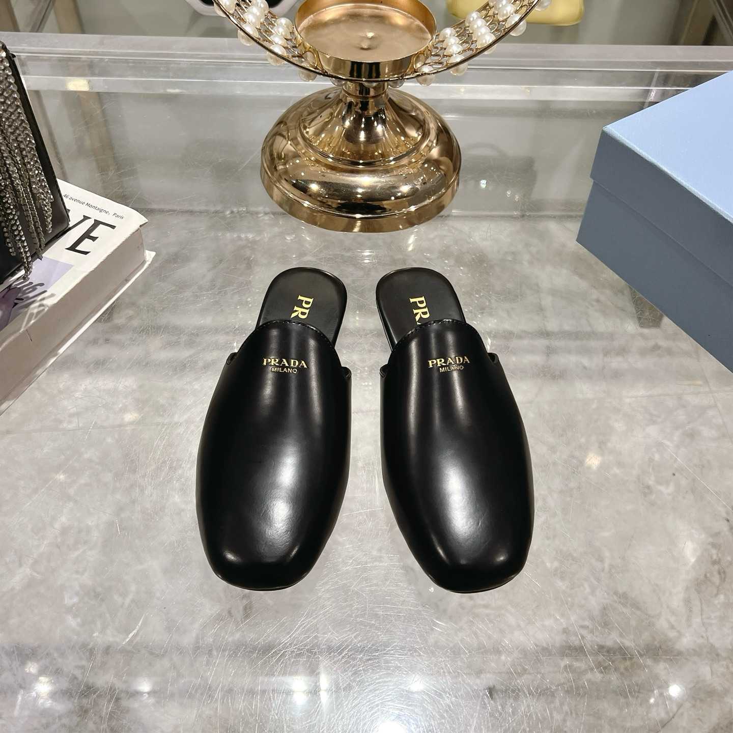 Prada Brushed Leather Slippers - EUR FASHION