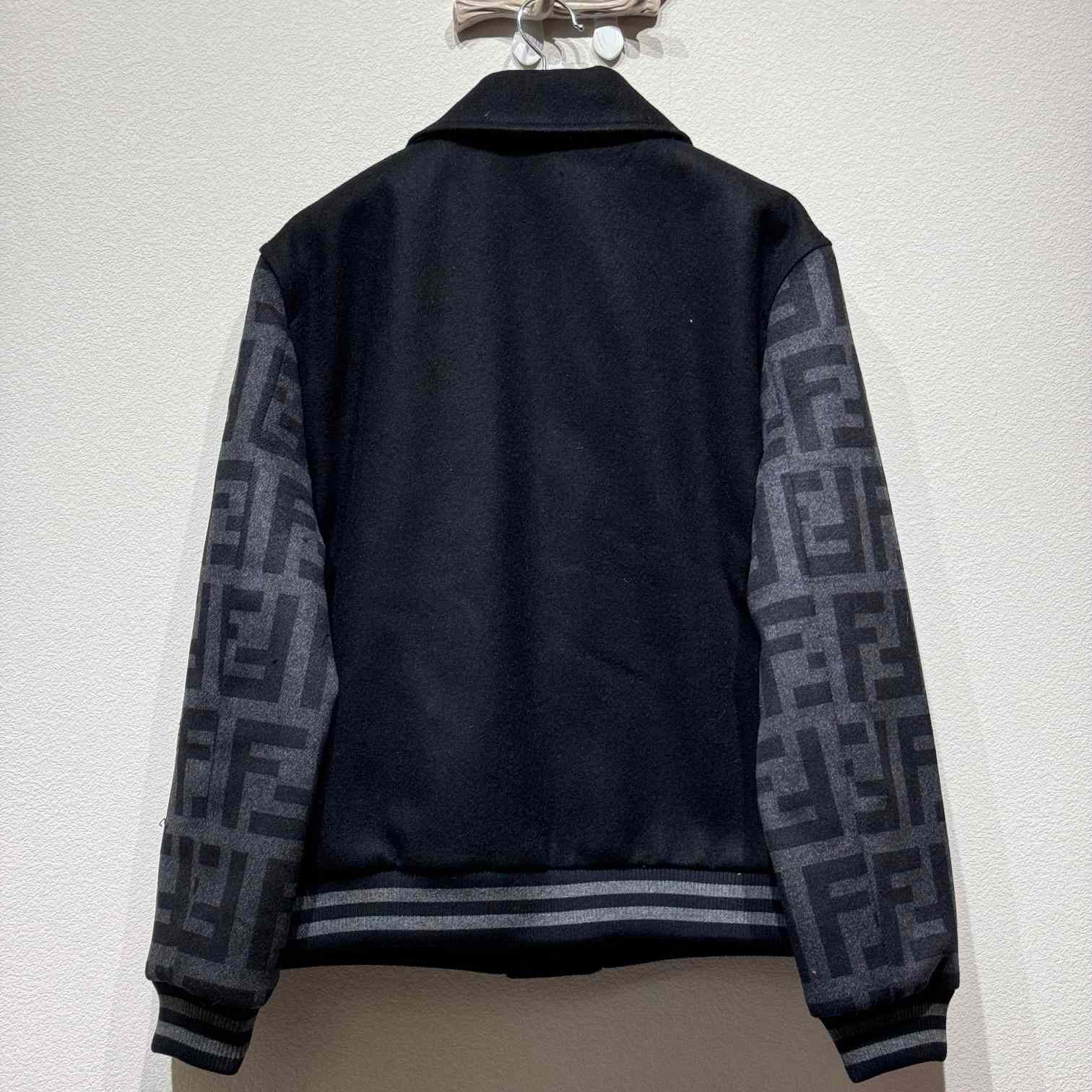 Fendi Black Wool Bomber Jacket - EUR FASHION