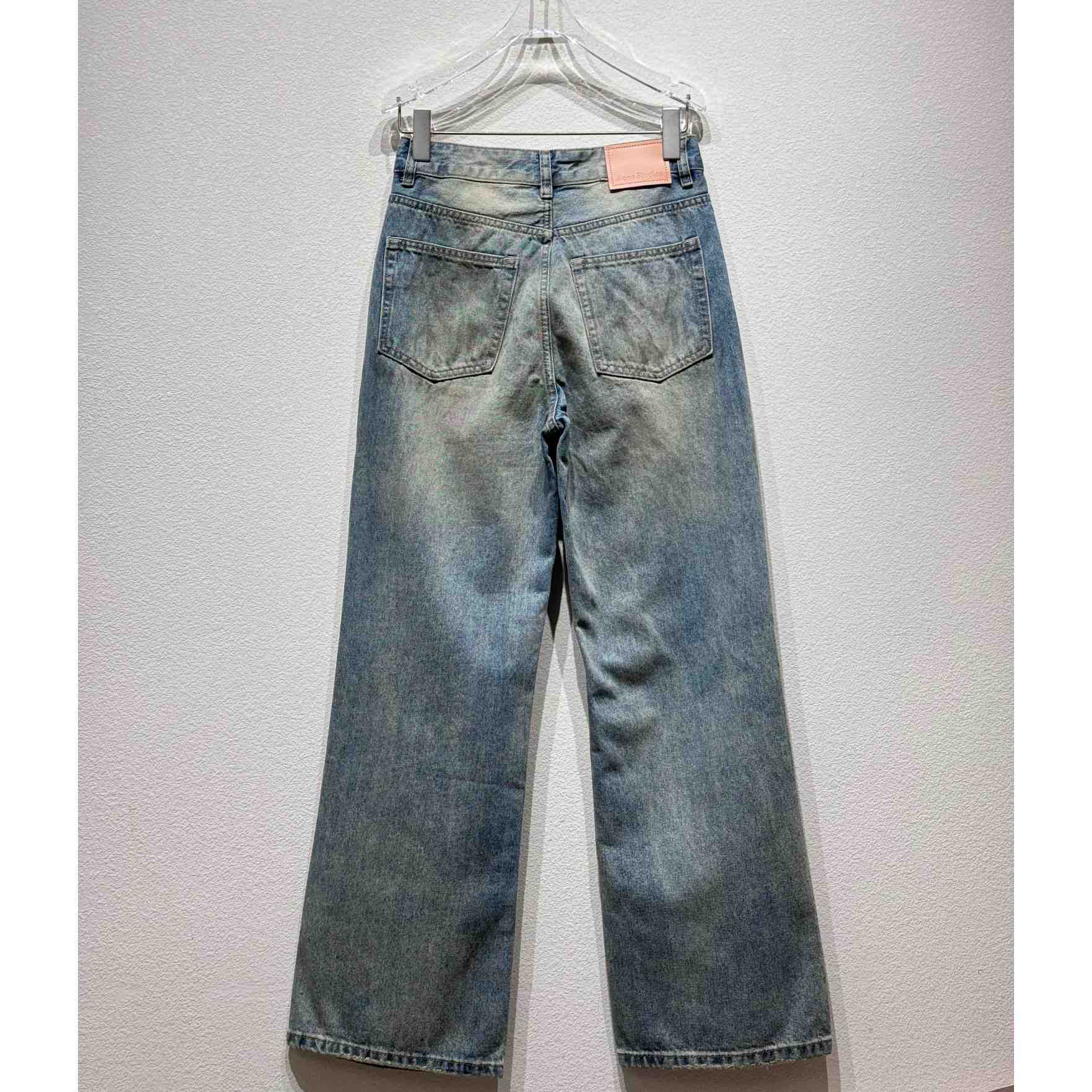 Acne Studios Mud Distressed Micro Flared Baggy Pants - EUR FASHION