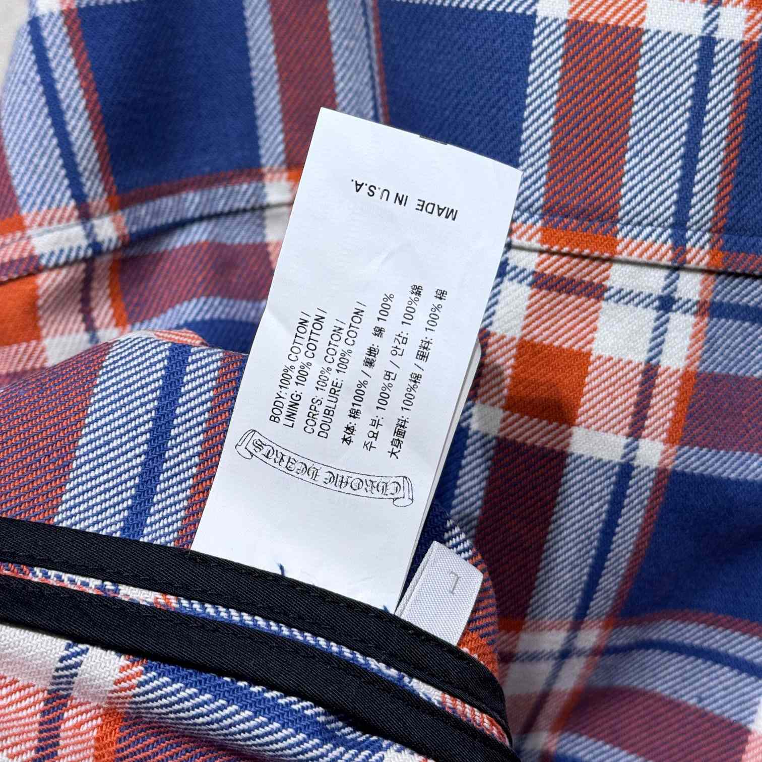 Chrome Hearts Sleeve Print Flannel Shirt - EUR FASHION