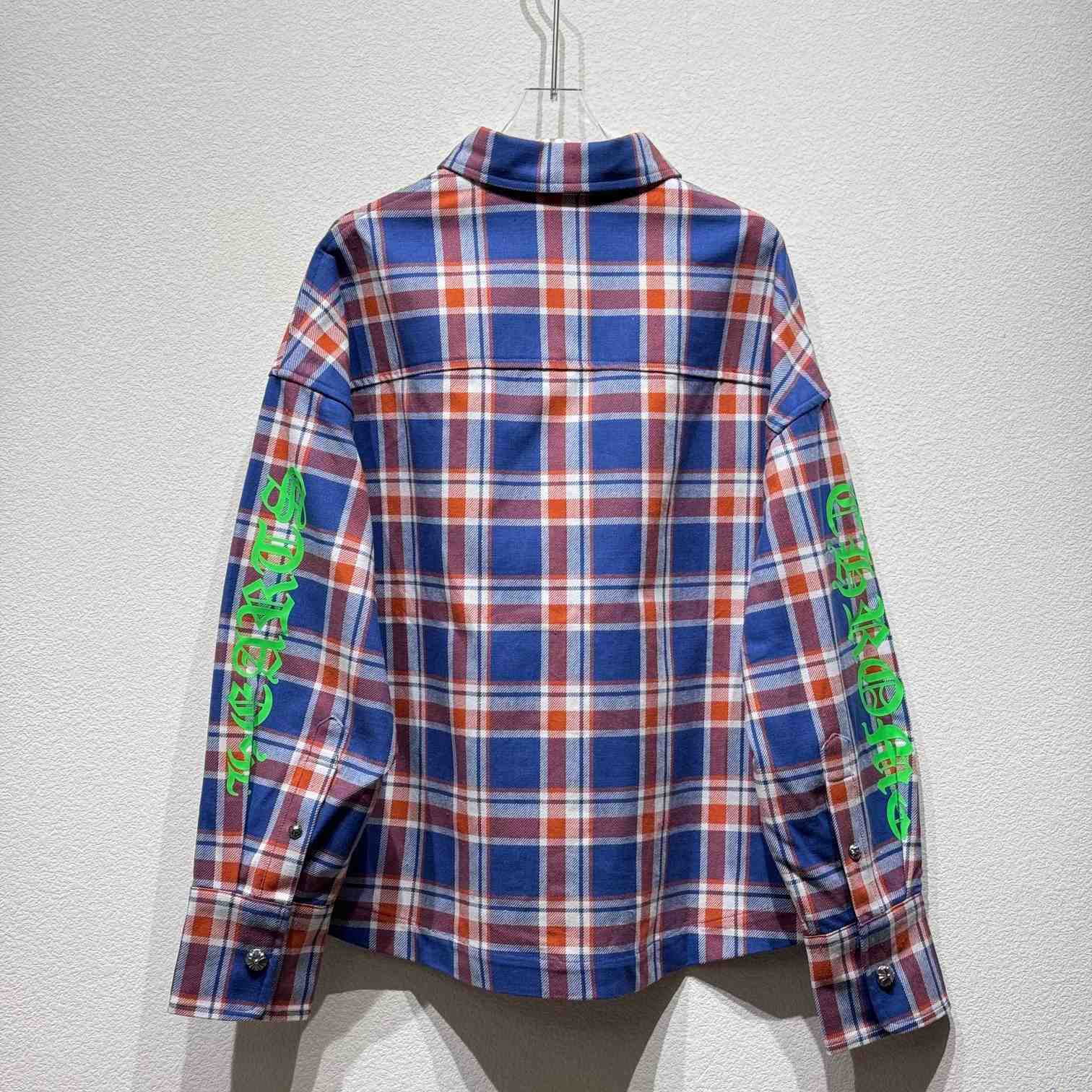 Chrome Hearts Sleeve Print Flannel Shirt - EUR FASHION