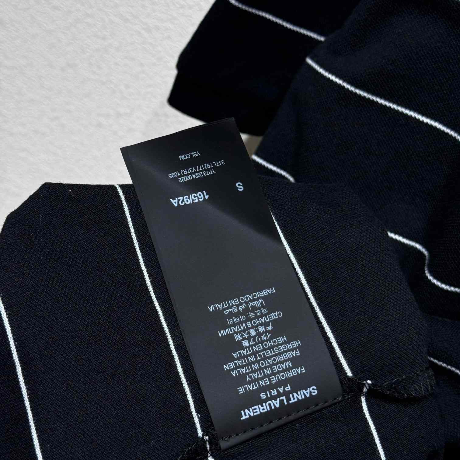 Saint Laurent Cassandre Polo Shirt In Striped Pique - EUR FASHION
