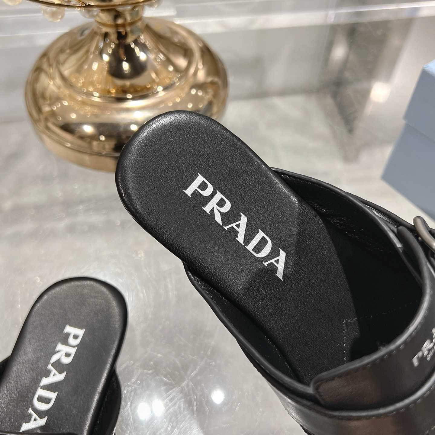 Prada Shuffle Fringed Monk Strap Leather Mules - EUR FASHION