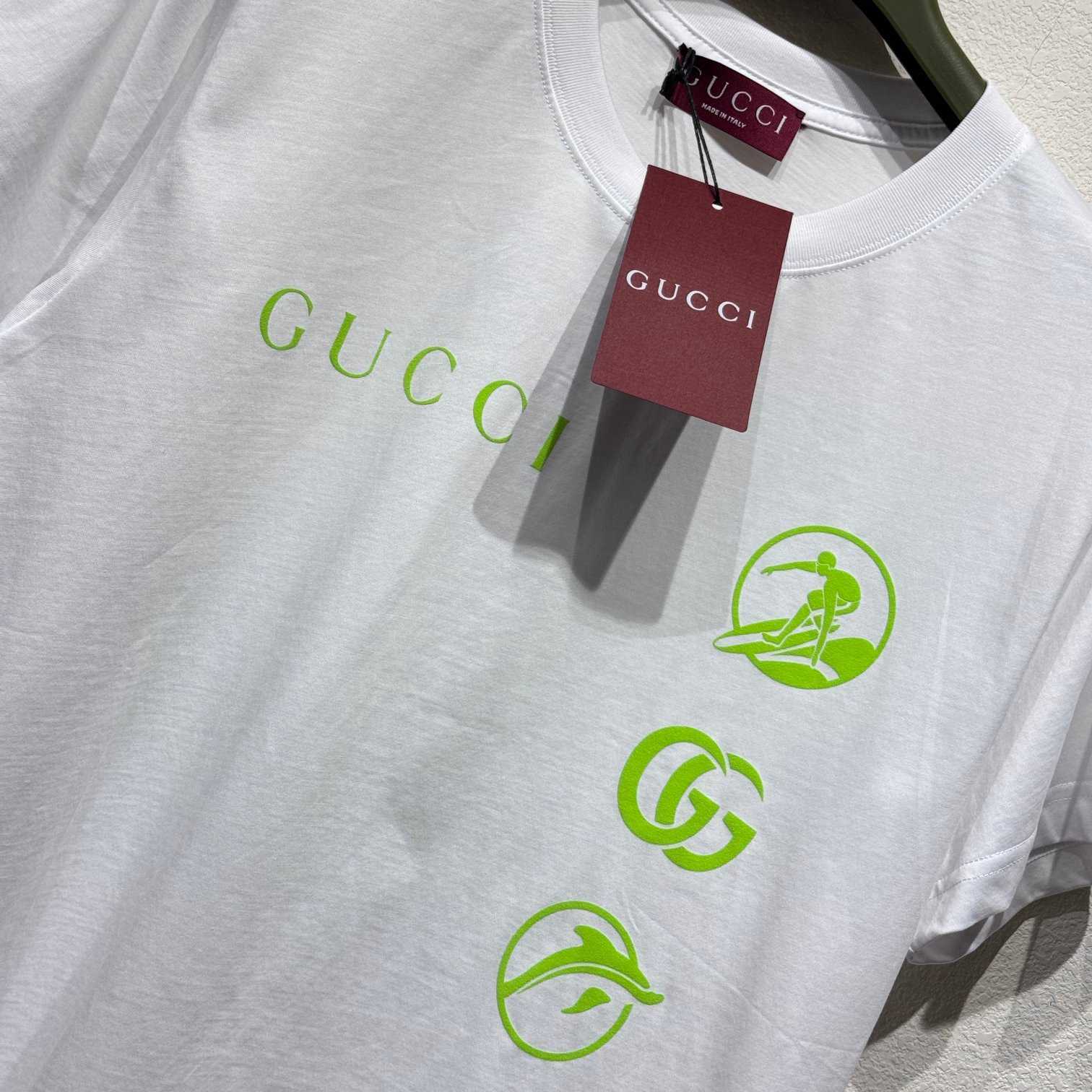 Gucci Printed Cotton Jersey T-shirt - EUR FASHION