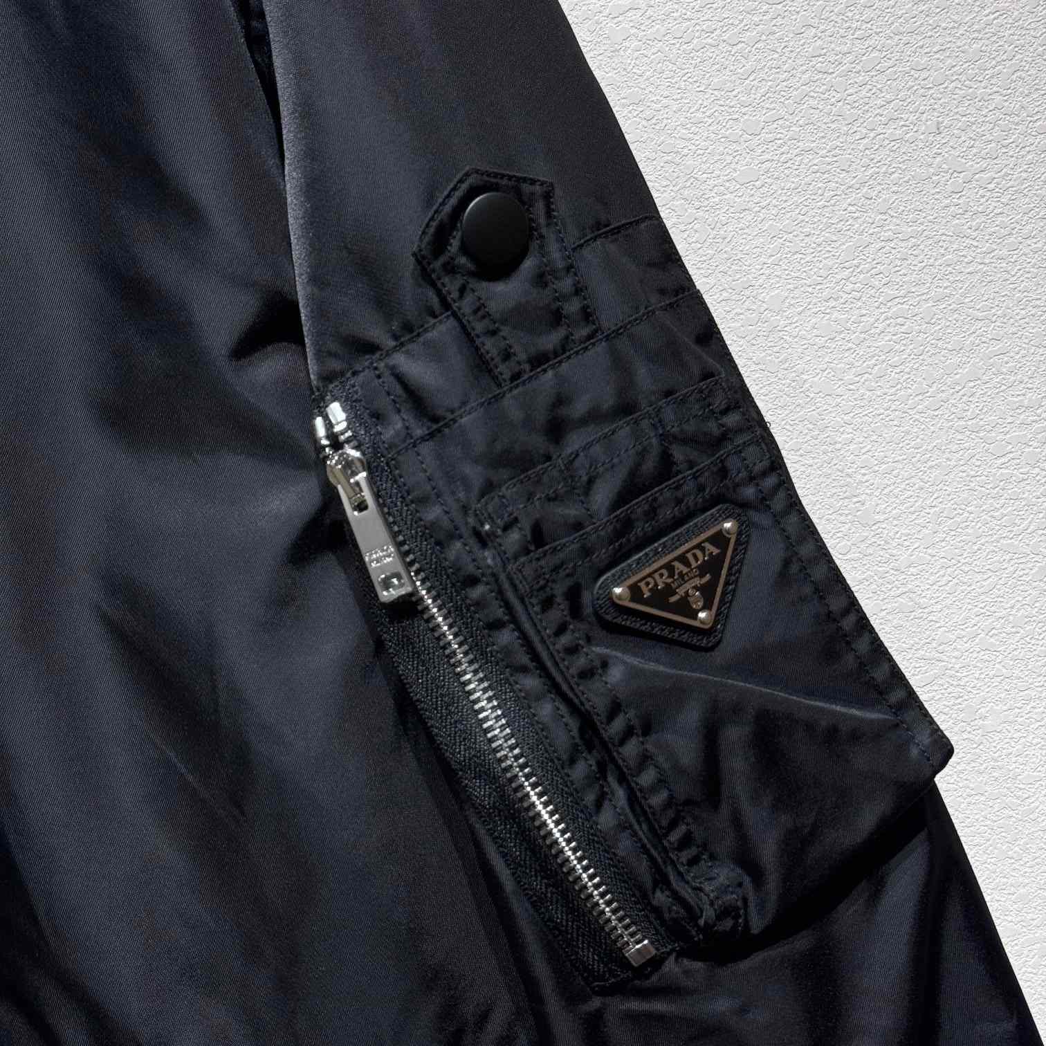Prada Triangle-Logo Zipped Bomber Jacket  - EUR FASHION