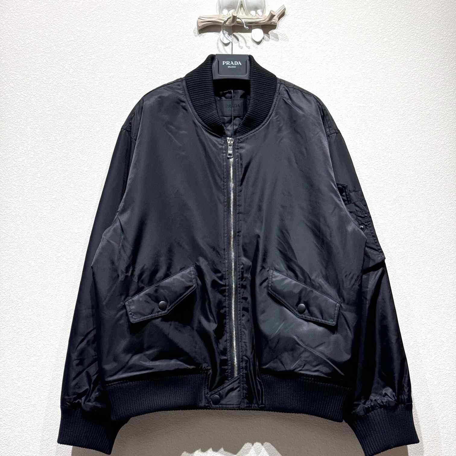 Prada Triangle-Logo Zipped Bomber Jacket  - EUR FASHION