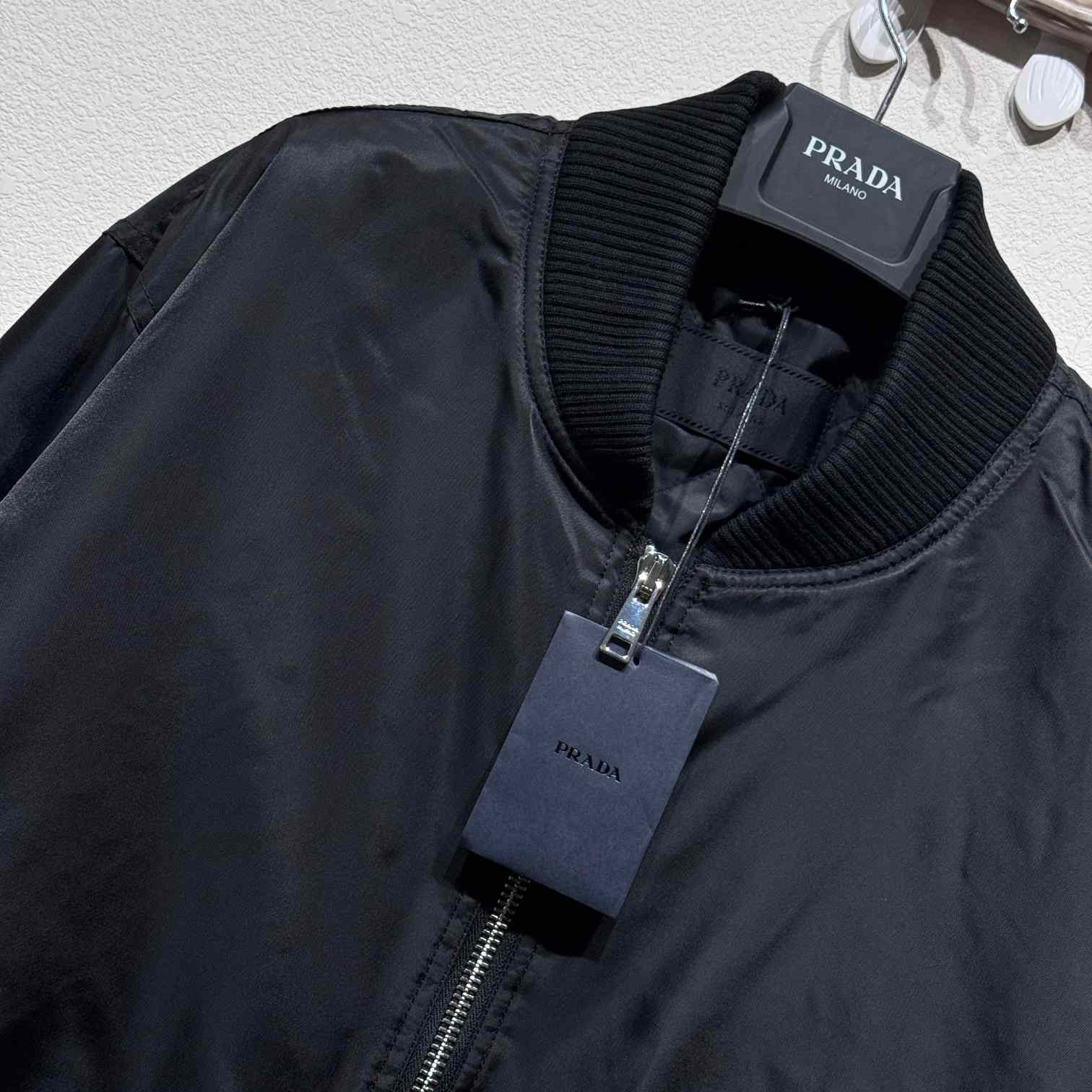 Prada Triangle-Logo Zipped Bomber Jacket  - EUR FASHION