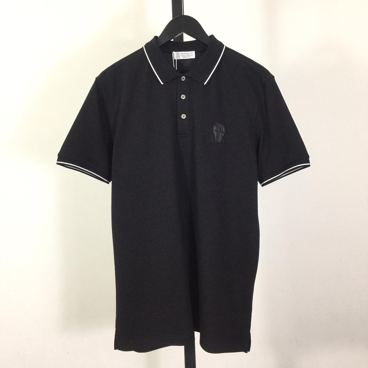 Brunello Cucinelli Short-Sleeved Cotton Polo Shirt    - EUR FASHION