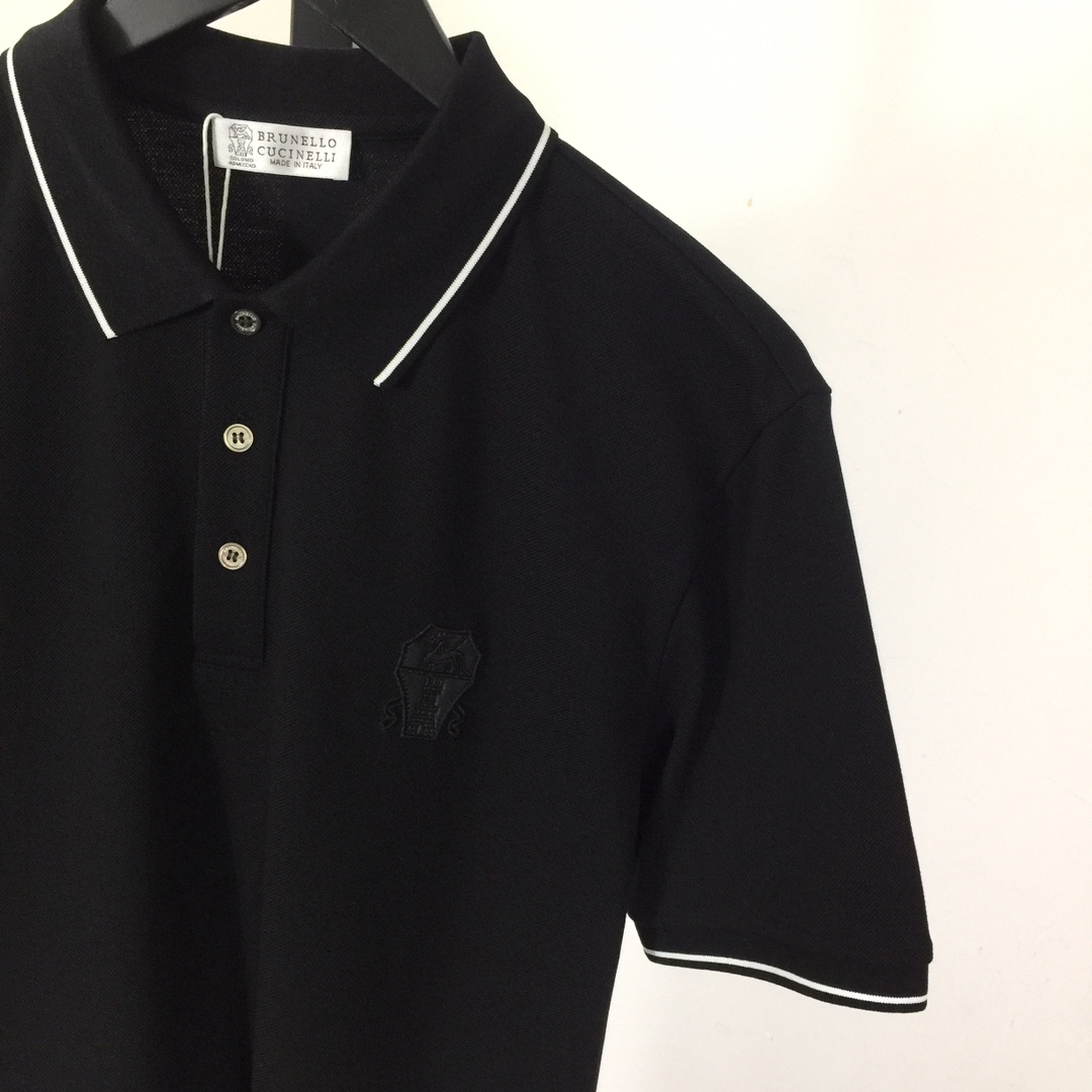 Brunello Cucinelli Short-Sleeved Cotton Polo Shirt    - EUR FASHION