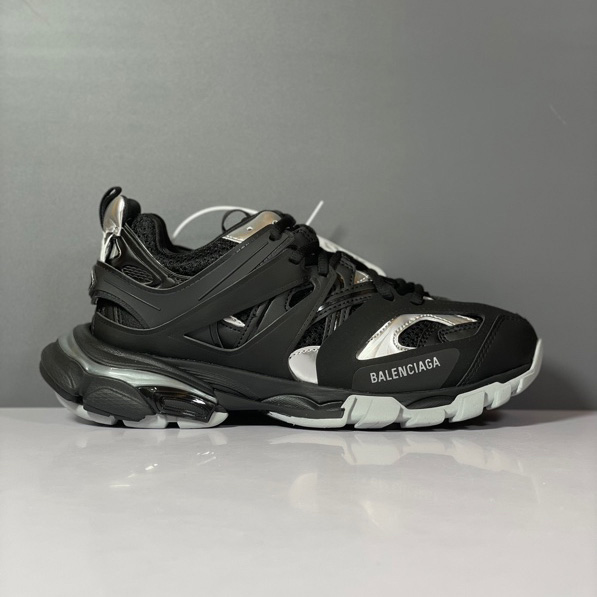 Balenciaga Track Sneaker In Black And Silver Mesh And Nylon - EUR FASHION