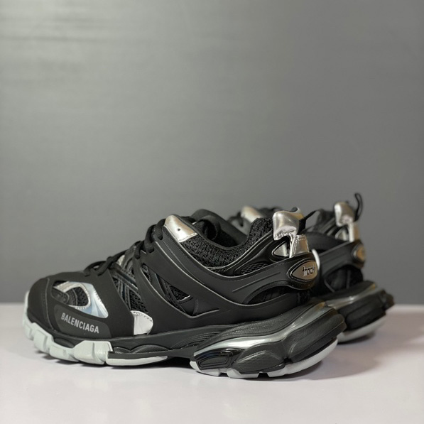 Balenciaga Track Sneaker In Black And Silver Mesh And Nylon - EUR FASHION