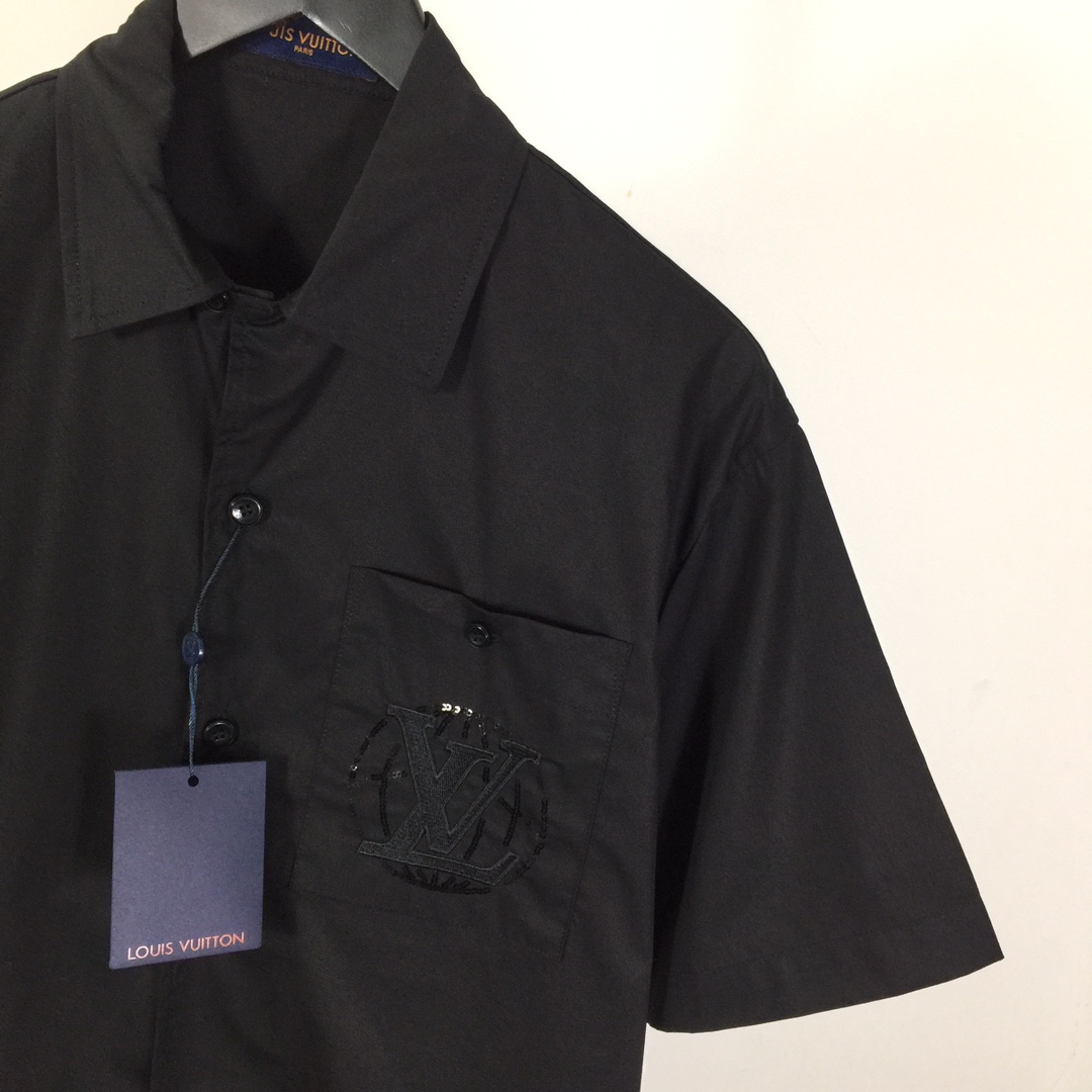 Louis Vuitton Embroidered Short-Sleeved Cotton Shirt   1AHCHD - EUR FASHION