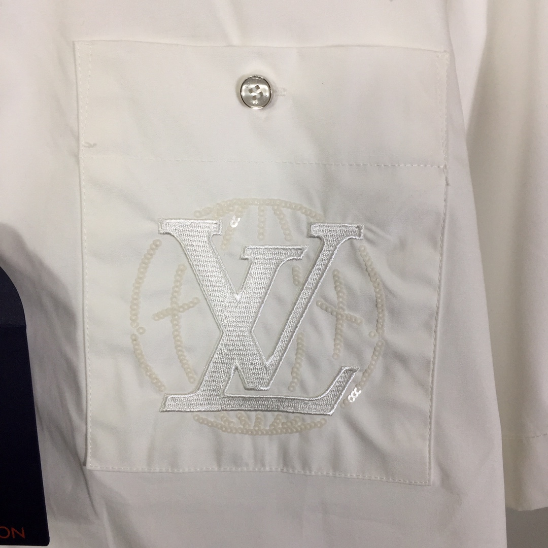 Louis Vuitton Embroidered Short-Sleeved Cotton Shirt    - EUR FASHION