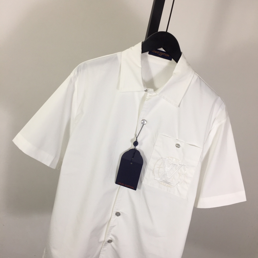 Louis Vuitton Embroidered Short-Sleeved Cotton Shirt    - EUR FASHION