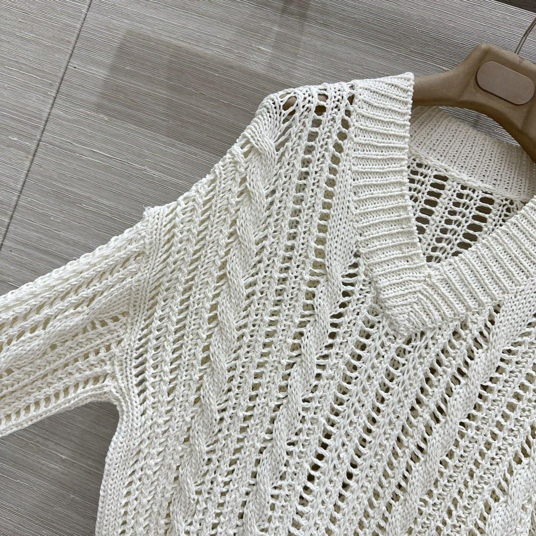 Brunello Cucinelli Jute And Cotton Cable & Mesh Sweater - EUR FASHION