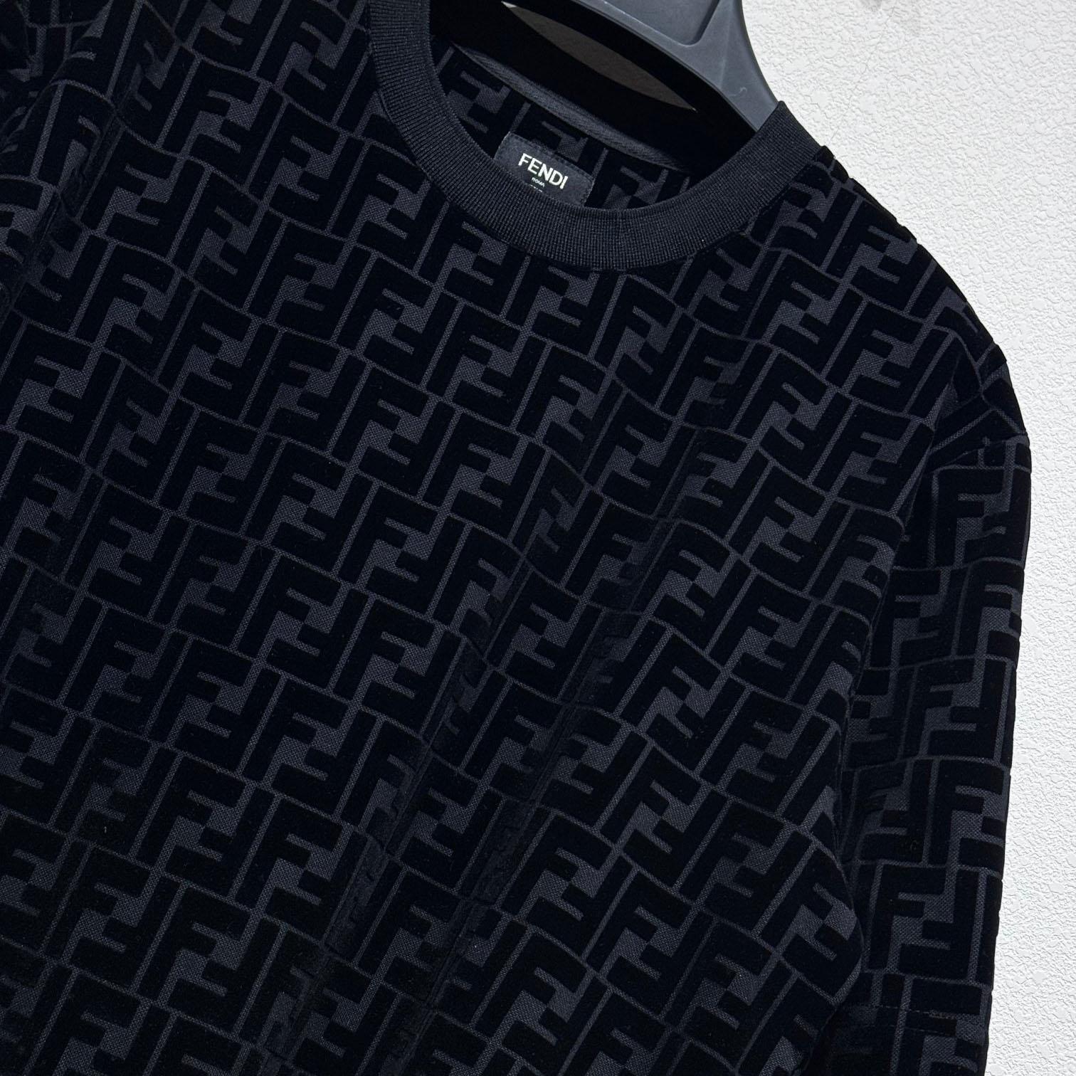 Fendi T-shirt In Black Piqué - EUR FASHION