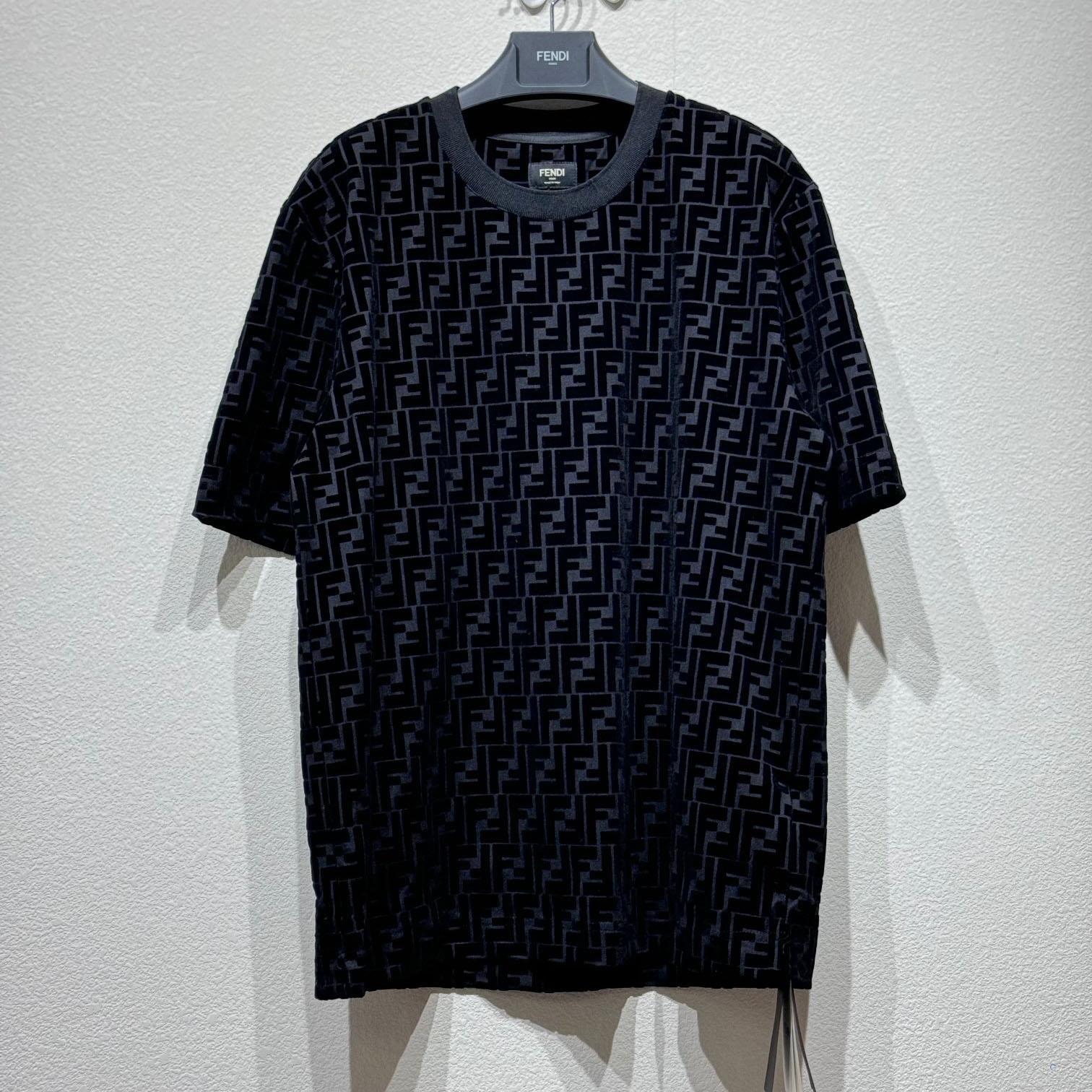 Fendi T-shirt In Black Piqué - EUR FASHION
