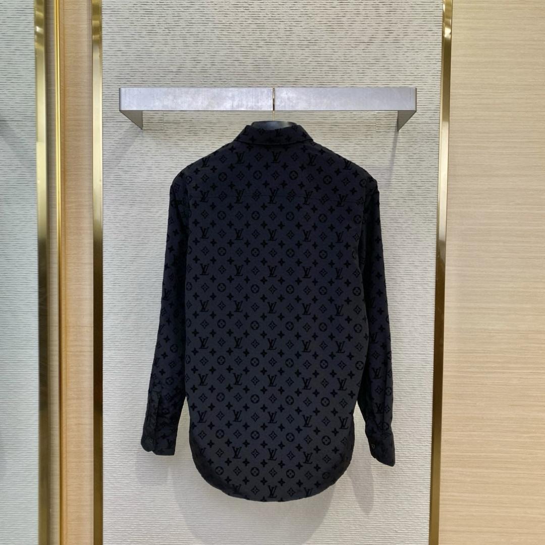 Louis Vuitton Flocked  Monogram Long-Sleeved Shirt - EUR FASHION