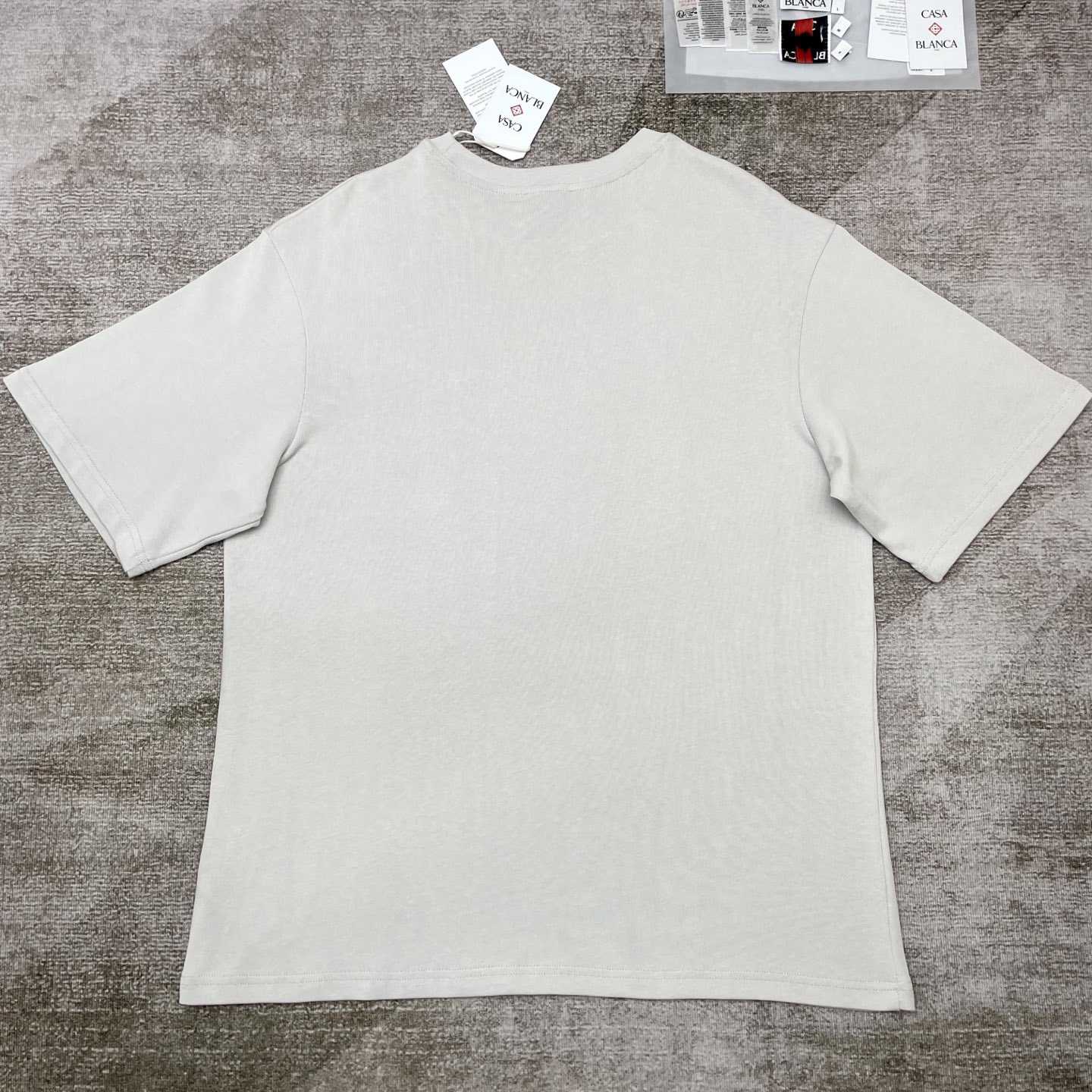 Casablanca Grey Greek Temple Applique Jersey T-Shirt   C977 - EUR FASHION