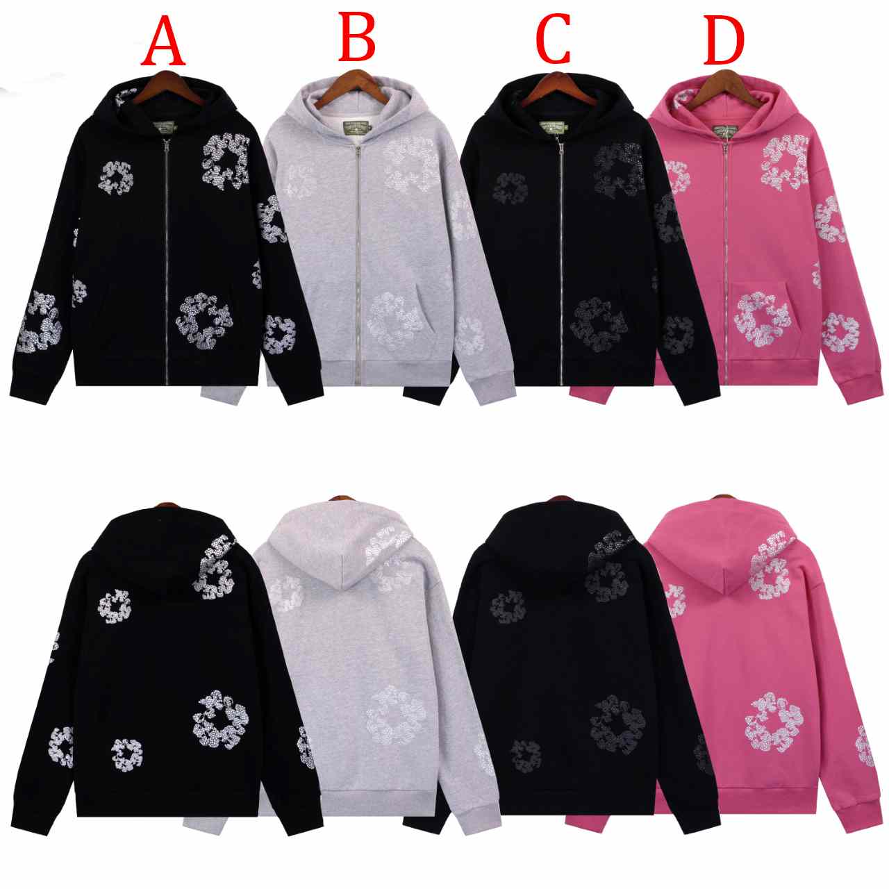 Denim Tears Cashmere Swarovski Cotton Wreath Zip Hoodie - EUR FASHION